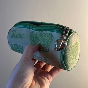 JUICY COUTURE Barrel Makeup Clutch Green Bag Cosmetic